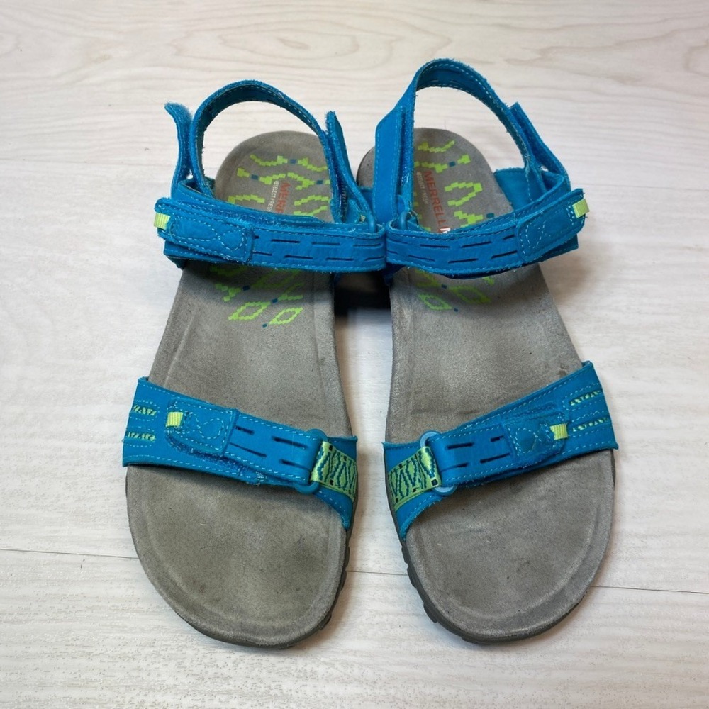 Merrell Womens 8 Terran Lattice II Sandals Sport Hiking Teal Leather J55350